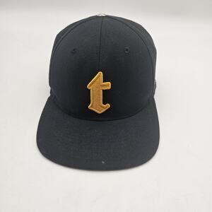 TobyMac Hat Cap Snap Back Black Gold Embroidered Logo Classic Wool Mens Yupoong